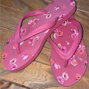 Coach Pink Floral Flip Flops